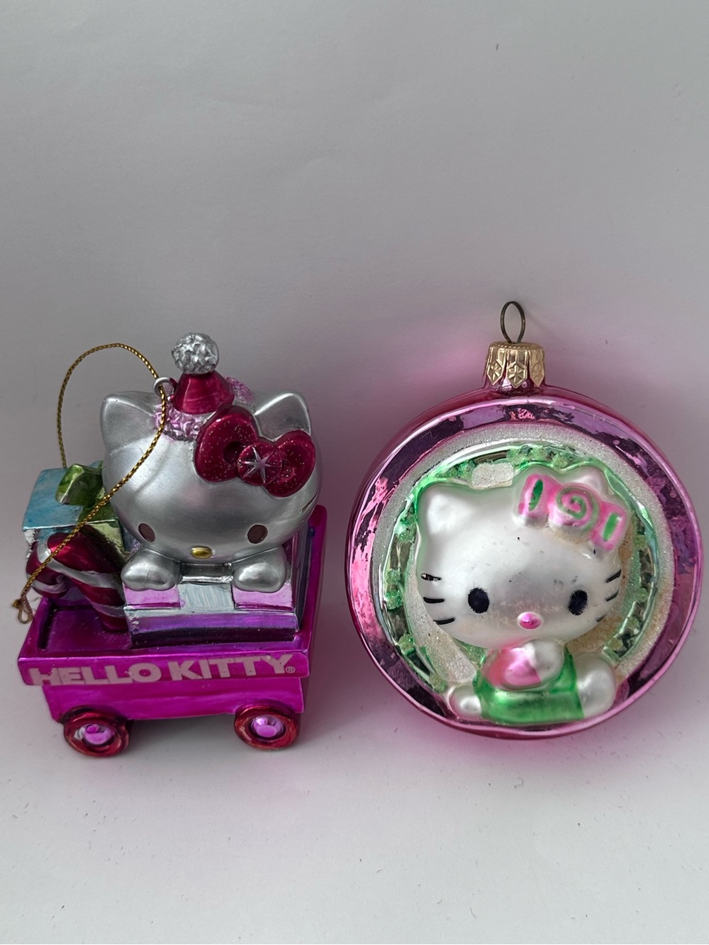 lot of 2 Sanrio Hello Kitty Ornaments Candy Cane by Kurt S. Adler